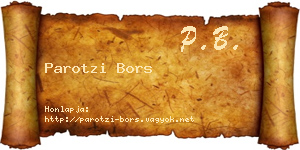 Parotzi Bors névjegykártya